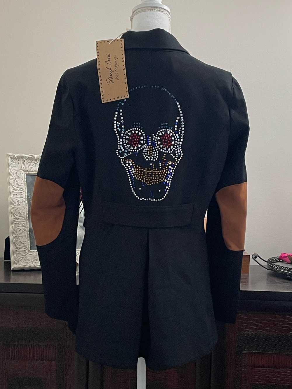 Sheryl Crow Rhinestone Skull Riding Jacket size Medium